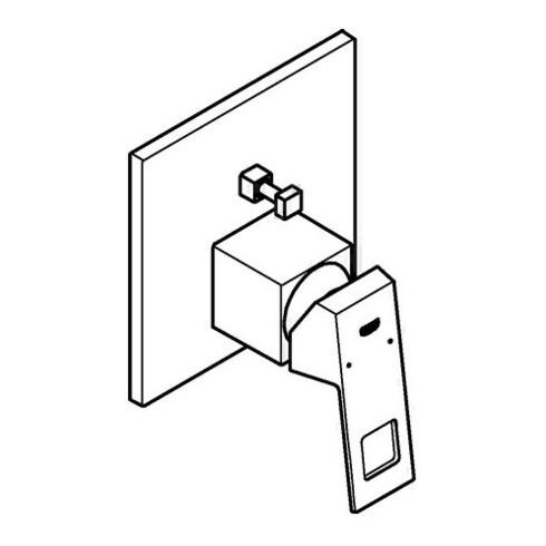 Grohe Einhand-Wannenbatterie EUROCUBE Fertigmontageset für Rapido SmartBos (35600) chrom