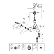 Grohe Einhand-Wannenbatterie EUROSMART DN 15, Wandmontage chrom-1