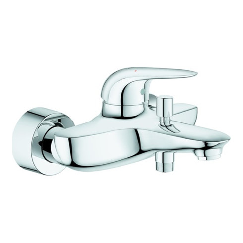 Grohe Einhand-Wannenbatterie EUROSTYLE DN 15, Wandmontage, geschlossener Metall-Hebelgriff chrom