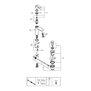 Grohe Einhand-Waschtischbatterie BAUEDGE DN 15, M-Size chrom