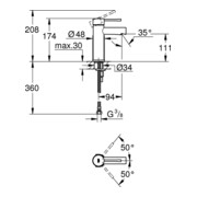 Grohe Einhand-Waschtischbatterie ESSENCE DN 15, S-Size, glatter Körper chrom-1