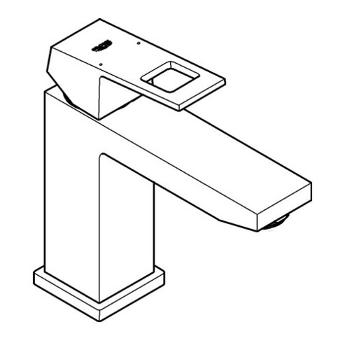 Grohe Einhand-Waschtischbatterie EUROCUBE DN 15, mittelhohe Ausführung glatter Körper chrom