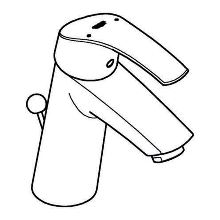 Grohe Einhand-Waschtischbatterie EUROSMART DN 15, M-Size Zugstangen-Ablaufgarnitur 1 1/4" chrom
