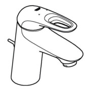 Grohe Einhand-Waschtischbatterie EUROSTYLE DN 15, S-Size, offener Metall-Hebelgriff chrom