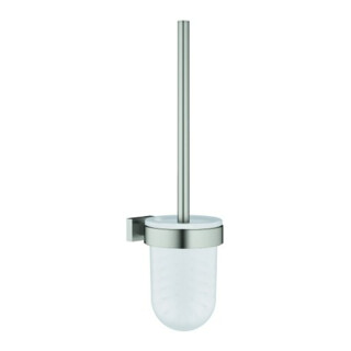 Grohe Ensemble brosse WC Essentials Cube mural, fixation dissimulée, supersteel