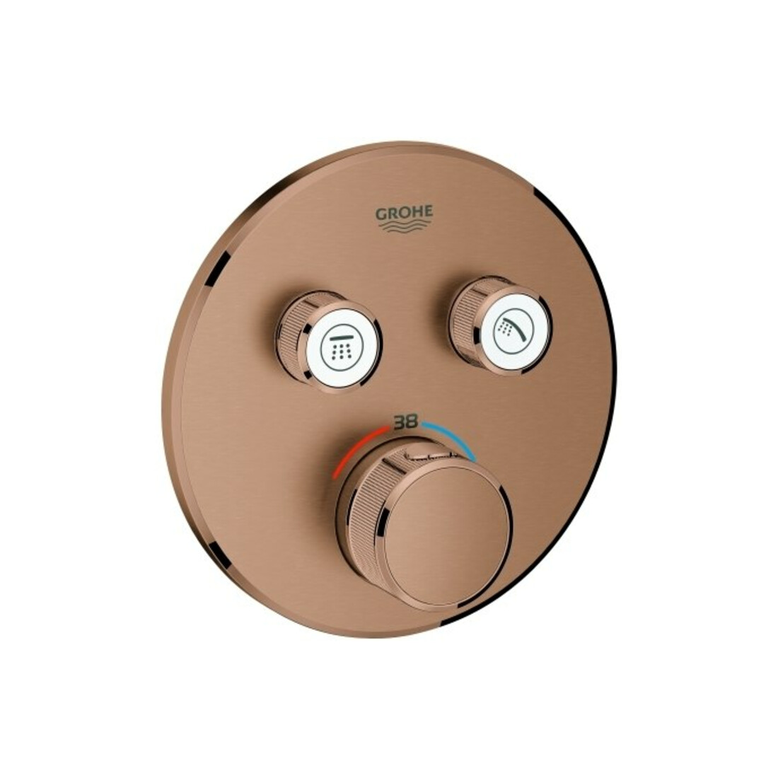 Grohe Ensemble complet Grohtherm Smartcontrol avec soleil, rond, encastré, UP-THM, 2 vannes d'arrêt