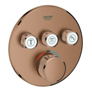 Grohe Ensemble complet Grohtherm Smartcontrol avec soleil, rond, encastré, UP-THM, 3 vannes d'arrêt