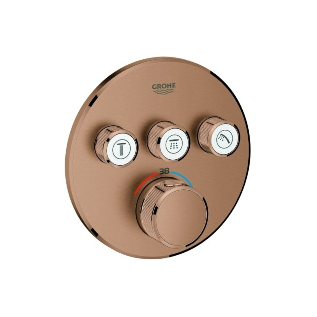 Grohe Ensemble complet Grohtherm Smartcontrol avec soleil, rond, encastré, UP-THM, 3 vannes d'arrêt