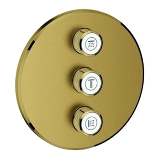 Grohe Ensemble complet Grohtherm Smartcontrol C sunr brossé, rond, valve encastrée 3 voies