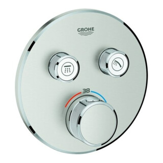Grohe Ensemble complet Grohtherm Smartcontrol superposé, rond, UP-THM, 2 vannes d'arrêt