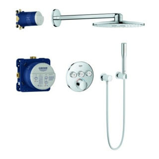 Grohe Ensemble de montage SmartControl pour système de douche encastré, avec 3 vannes d'arrêt, rond, chrome