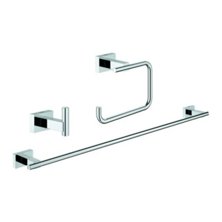 Grohe Ensemble de salle de bain Essentials Cube 3 en 1, fixation cachée, chrome