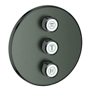 Grohe Ensemble prêt à poser Grohtherm Smartcontrol hd graphite mat, rond, valve encastrée 3 voies