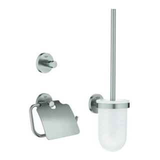 Grohe Ensemble WC Essentials 3 en 1, fixation dissimulée, Supersteel