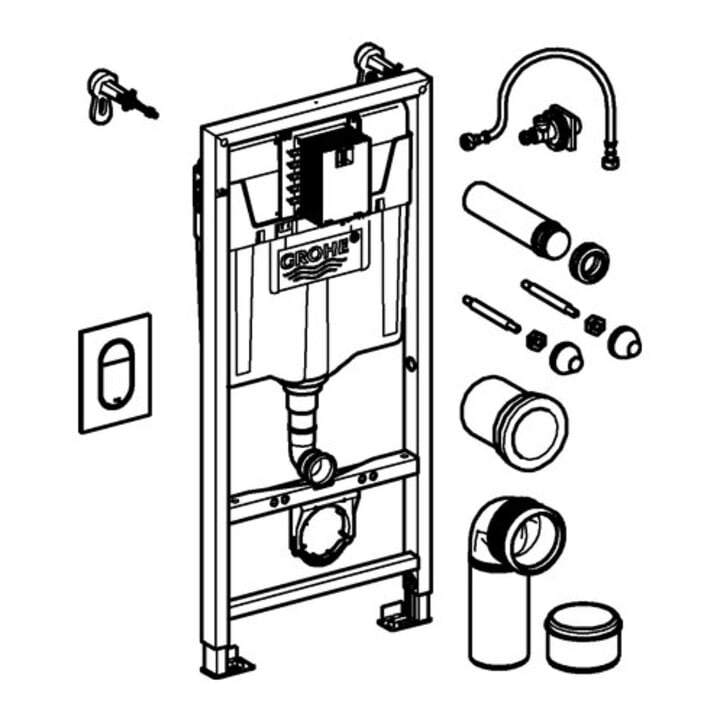 Grohe Ensemble WC Rapid SL H 1,13 m, Set 3-en-1, SPK GD 2, 6-9 l