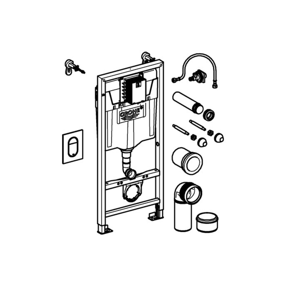 Grohe Ensemble WC Rapid SL H 1,13 m, Set 3-en-1, SPK GD 2, 6-9 l