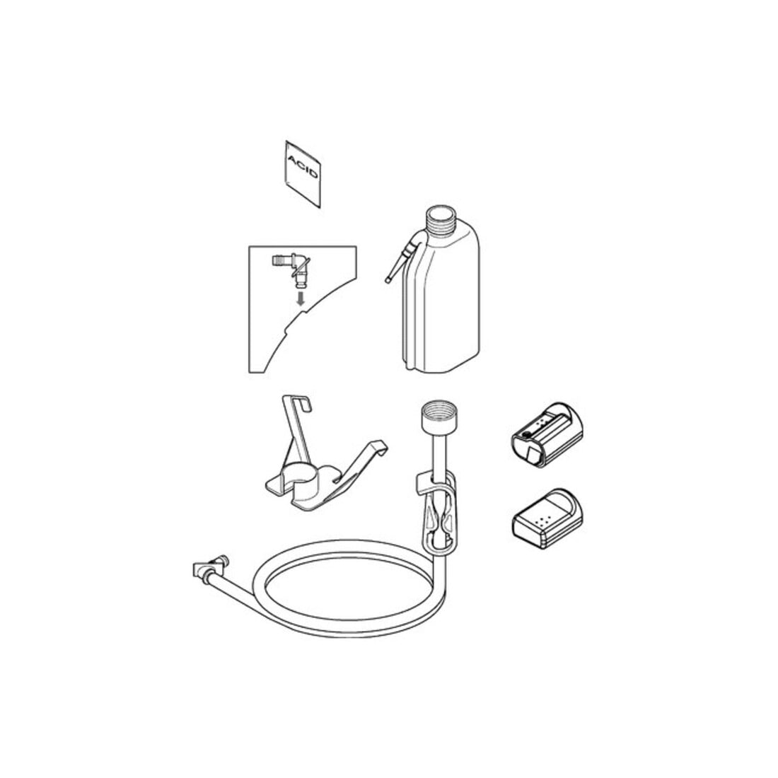Grohe Entkalkungsset Sensia Arena m 80 g Entk., m Fl., Schl m Vtl u Adapt.
