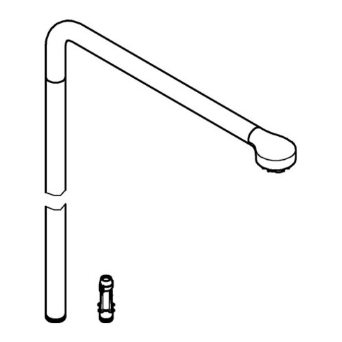 Grohe Ersatz-Brauserohr Grohtherm 2000 15cm länger als Originalrohr, chrom