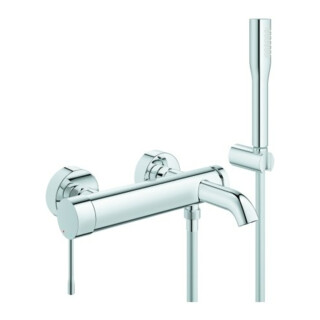 Grohe Essence Mitigeur bain monocommande chrome, montage mural, avec garniture de douche
