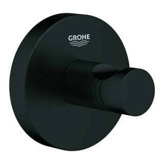 Grohe Essentials Crochet de peignoir fixation cachée, noir mat
