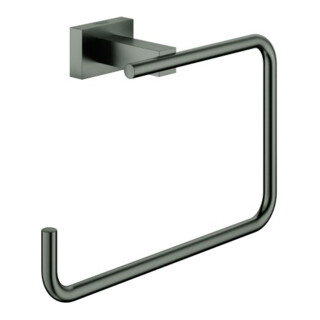 Grohe Essentials Cube Anneau porte-serviette, graphite dur brossé, fixation incluse