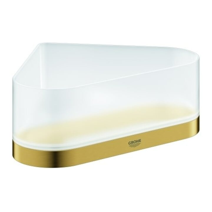 Grohe Étagère d'angle en verre Selection cool sunrise brossé, avec support