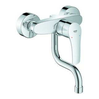 Grohe Eurosmart Mitigeur monotrou mural pour évier, bec pivotant, portée 149 mm, chrome