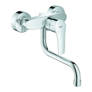 Grohe Eurosmart Mitigeur mural pour évier, chrome, bec pivotant, portée 216 mm