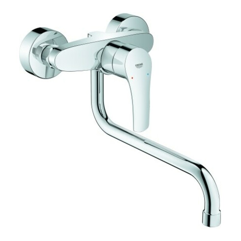 Grohe Eurosmart Robinet mitigeur mural pour évier, bec pivotant, portée 276 mm, chromé