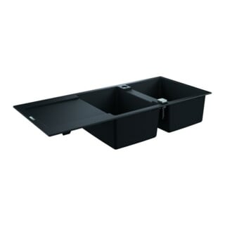 Grohe Évier encastrable composite K500 80-C 116/50 2.0 rev 116x50cm, avec égouttoir, 2 bacs, gris noir