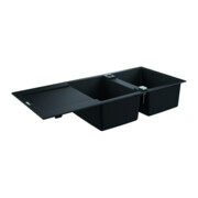 Grohe Évier encastrable composite K500 80-C 116/50 2.0 rev 116x50cm, avec égouttoir, 2 bacs, gris noir