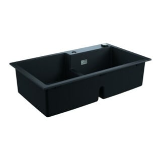 Grohe Évier encastrable composite K500 90-C 86/50 2.0 rev 86x50cm, 2 cuves, granit noir