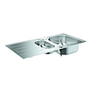 Grohe Évier encastrable K200 60-S 96,5x50 cm, 1,5 bac, avec égouttoir, inox