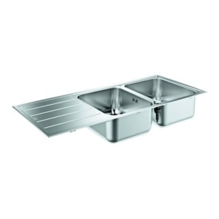 Grohe Évier encastrable K500 80-S 116/50 2.0 rev 116x50cm, avec trop-plein, 2 bacs, ES