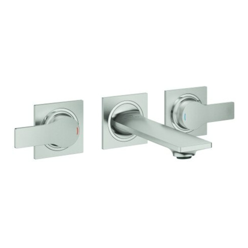 Grohe Fertigmontageset Allure UP-3-Loch-Waschtischarmatur, 1/2", A 15cm, Wd, sst