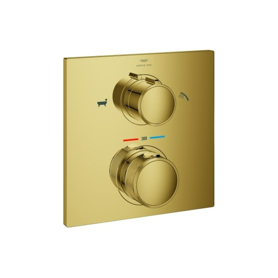 Grohe Fertigmontageset Allure UP-Wannen-Thermostat, 2-W.-Umstg., cool sunrise