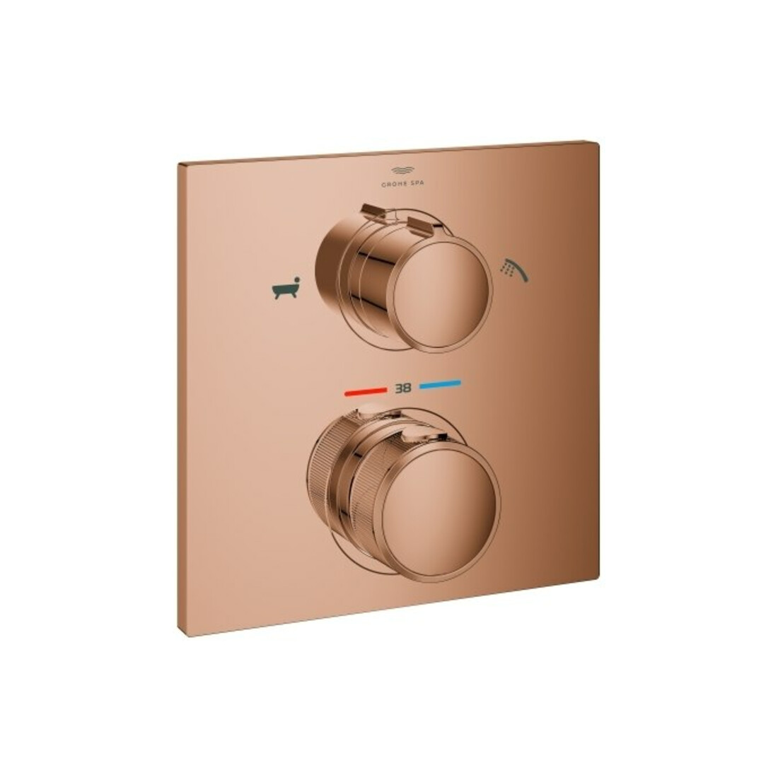 Grohe Fertigmontageset Allure UP-Wannen-Thermostat, 2-W.-Umstg., warm sunset