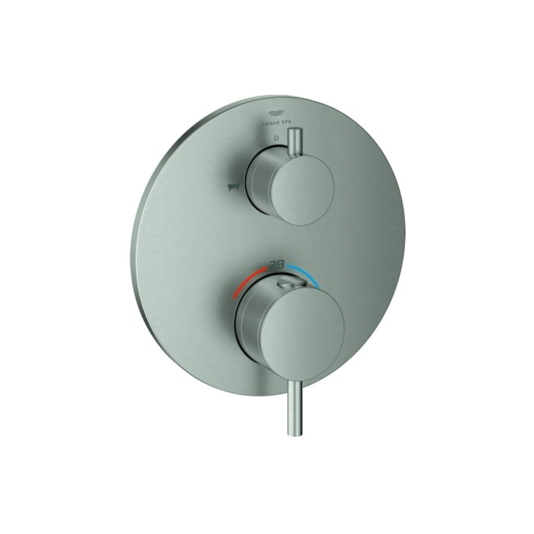 Grohe Fertigmontageset Atrio UP-THM, m int. 2-W.-Umstg., supersteel