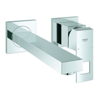 Grohe Fertigmontageset Eurocube chr, 2-Loch-Waschtisch-Wandarmatur, Ausl. 231mm