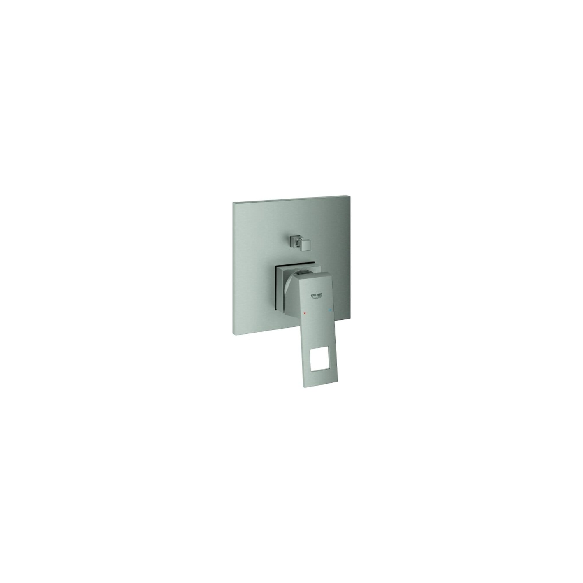 Grohe Fertigmontageset Eurocube Joy supersteel, UP-Wannen-Einhebelmischer
