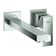 Grohe Fertigmontageset Eurocube sst, 2-Loch-Waschtisch-Wandarmatur, Ausl. 231mm