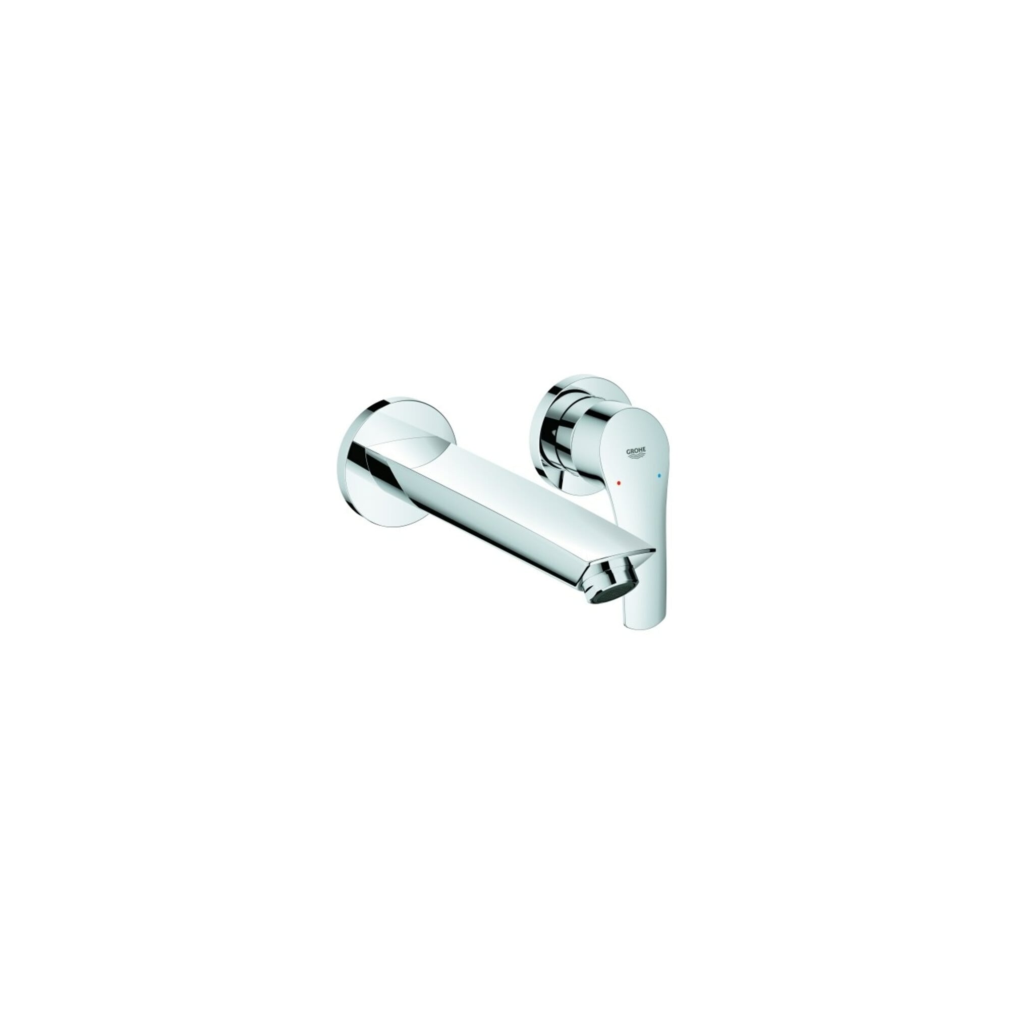 Grohe Fertigmontageset Eurosmart UP-2-Loch-Waschtischarmatur, Ausl. 21,1cm, ch