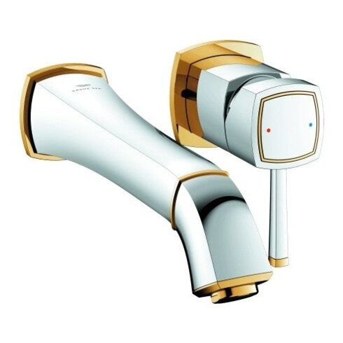 Grohe Fertigmontageset Grandera UP-2-Loch-WT-Arm, Ausl. 23,4cm, chr/gold