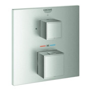 Grohe Fertigmontageset Grohtherm Cube UP-Brausethermostat, m Absperrventil, supersteel