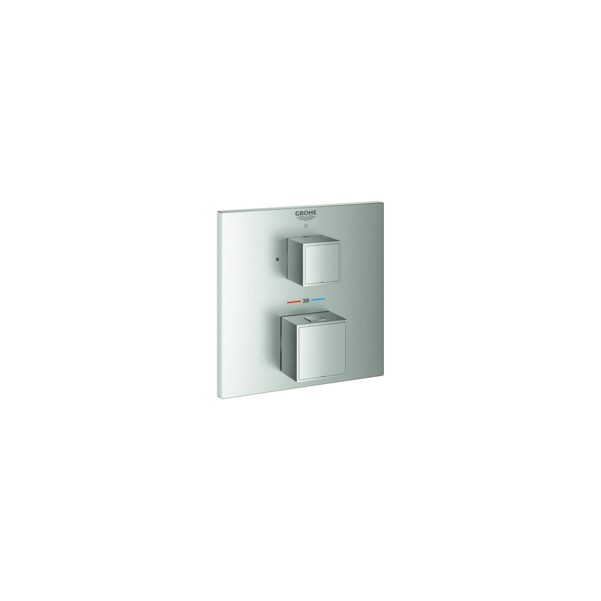 Grohe Fertigmontageset Grohtherm Cube UP-Brausethermostat, m Absperrventil, supersteel