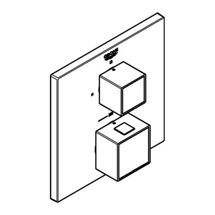 Grohe Fertigmontageset Grohtherm Cube UP-Brausethermostat, mit Absperrventil, chrom