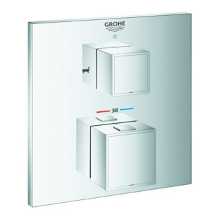 Grohe Fertigmontageset Grohtherm Cube UP-Wannen-Thermostat, m int. 2-W.-Umstg., chrom