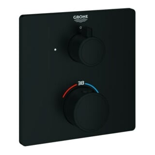 Grohe Fertigmontageset Grohtherm UP-Brause-Thermostat, eckig, matt black