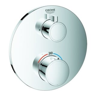 Grohe Fertigmontageset Grohtherm UP-Brausethermostat, m 1 Absperrventil, rd, chr