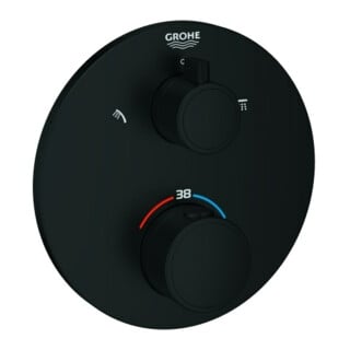 Grohe Fertigmontageset Grohtherm UP-Brausethermostat, m 2-W.-Umstg., rd, ma bla